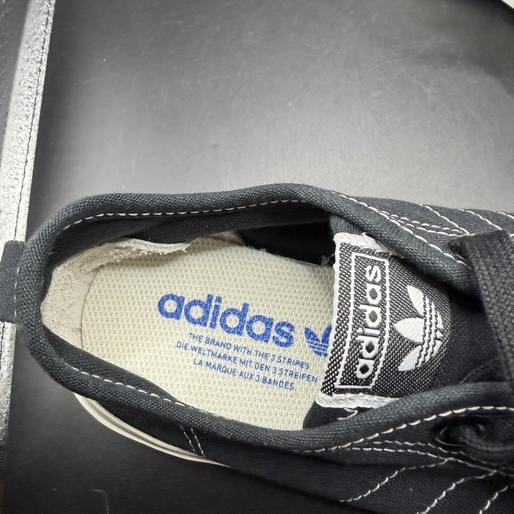 Adidas Nizza Low Sneakers Core Black Off White Canvas Shoes EE5599 Mens US 5 - Picture 5 of 10